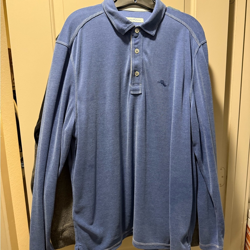 Tommy Bahama Blue Long Sleeve Polo